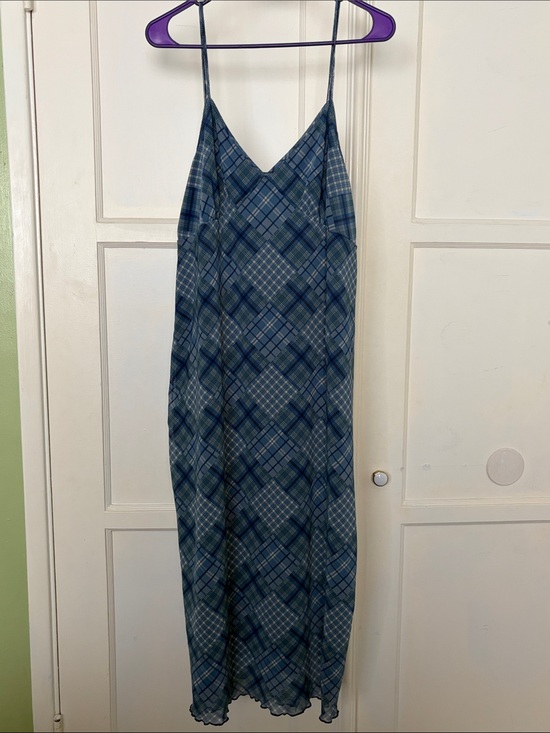 American Eagle Outfitters Dresses & Skirts - American Eagle Outfitters Blue Plaid Maxi Slip Dress